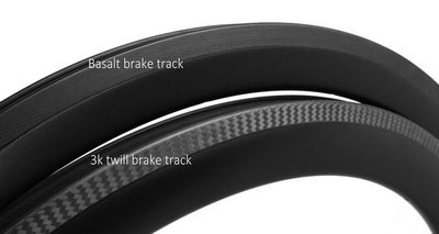 carbon rim with basalt & 3k twill brake track